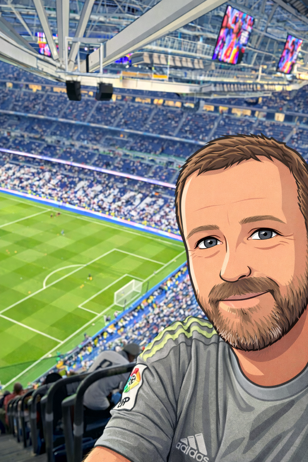 Max — football analyst and founder of Max's Notes, pictured at a live football match